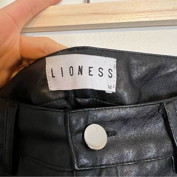 LIONESS Thank You Next Black Faux Leather Mini Skirt - Size Medium - Picture 7 of 9